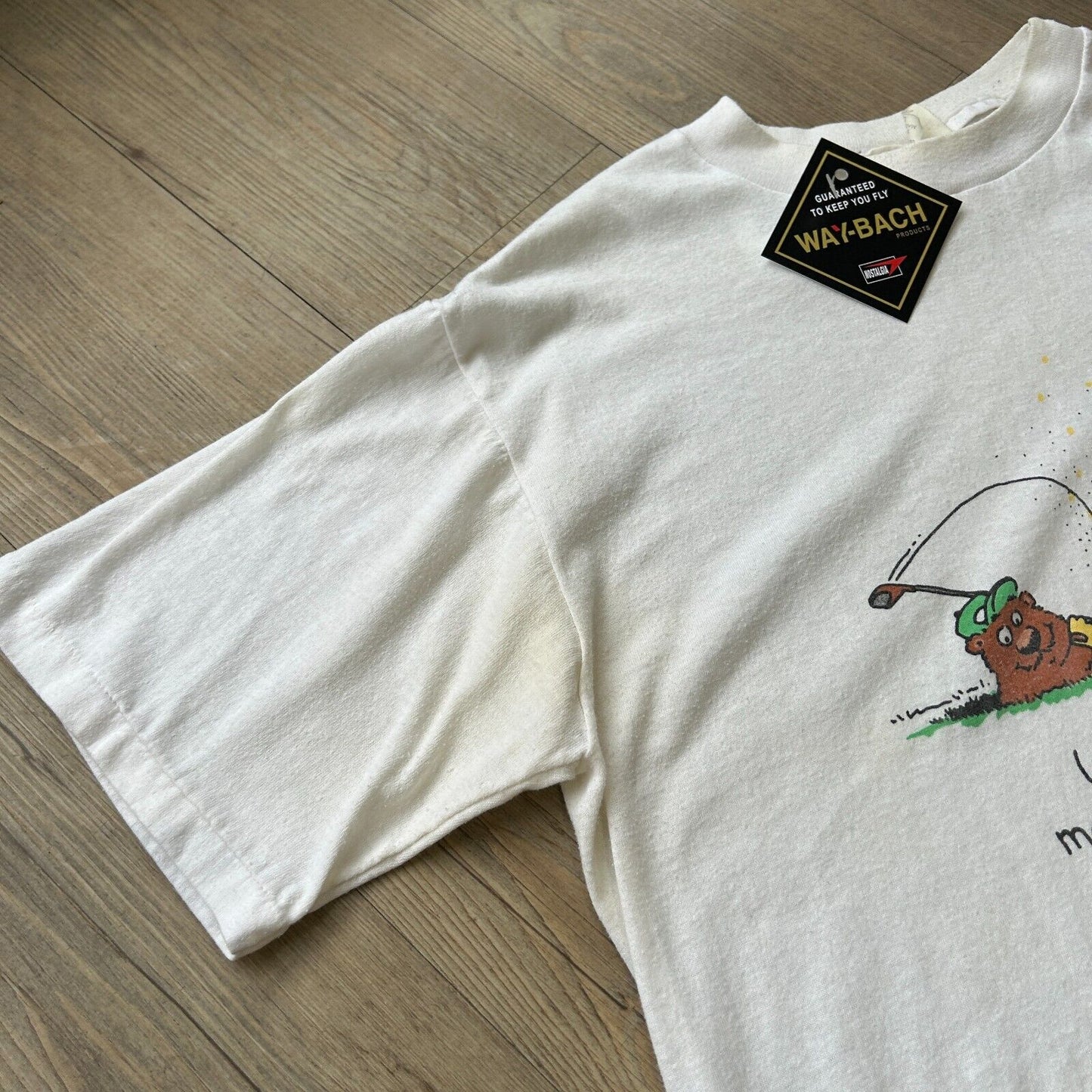 VINTAGE 90s | Golf Illustration White Quote T-Shirt sz L Adult