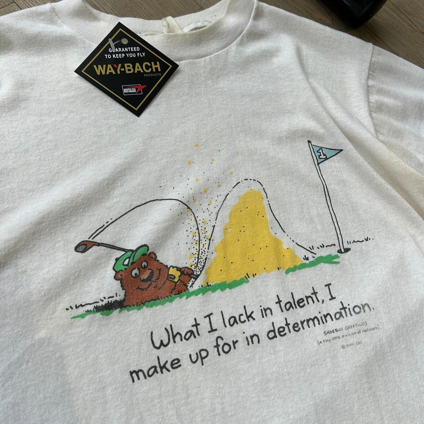 VINTAGE 90s | Golf Illustration White Quote T-Shirt sz L Adult