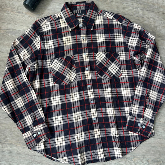 VINTAGE | Rugged Plaid Flannel Button Down Shirt sz L