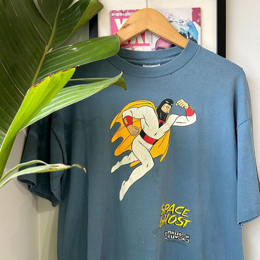 VINTAGE 90s | Space Ghost Cartoon Network Stanley Desantis T-Shirt sz L Adult
