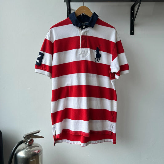 VINTAGE Y2k | Ralph Lauren Big Pony #3 Striped Polo Shirt sz L