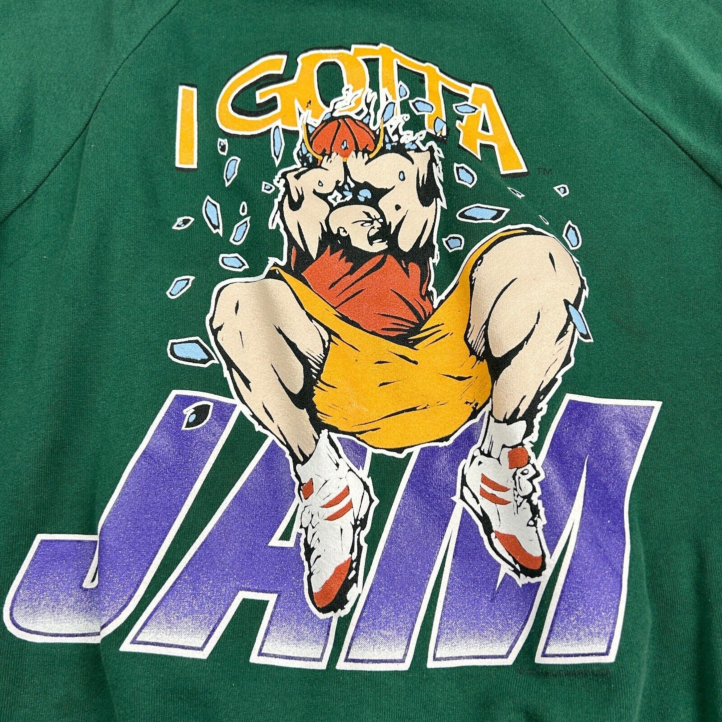 VINTAGE 90s I Gotta Jam Basketball Graphic Crewneck Sweater sz Large Adult