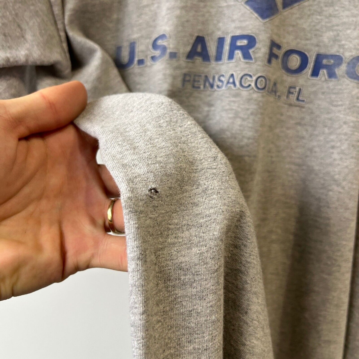 VINTAGE | U.S Air Force Big Logo Grey T-Shirt sz XL Adult