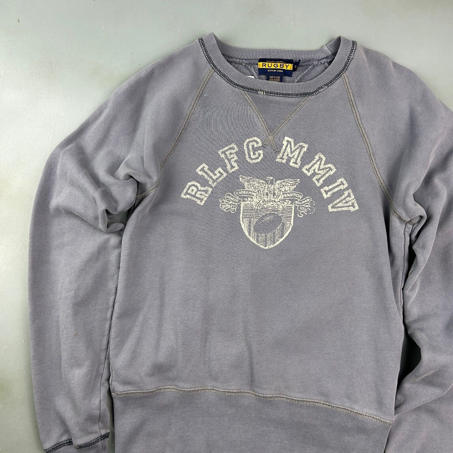 VINTAGE | Ralph Lauren Rugby MMIV Faded Crewneck Sweater sz XS Adult