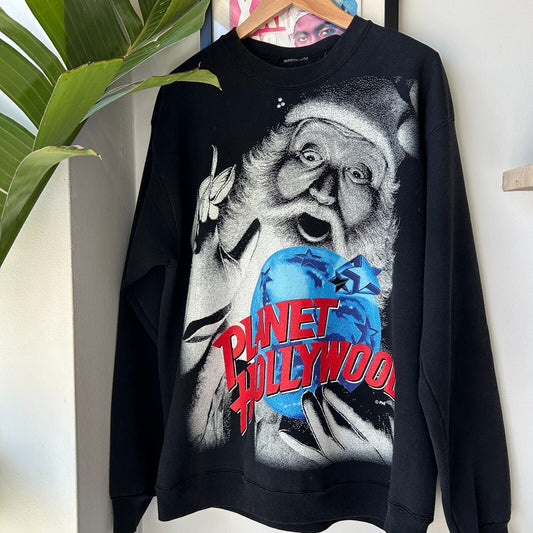 VINTAGE 90s | Planet Hollywood Huge Graphic Crewneck Sweater sz L Adult