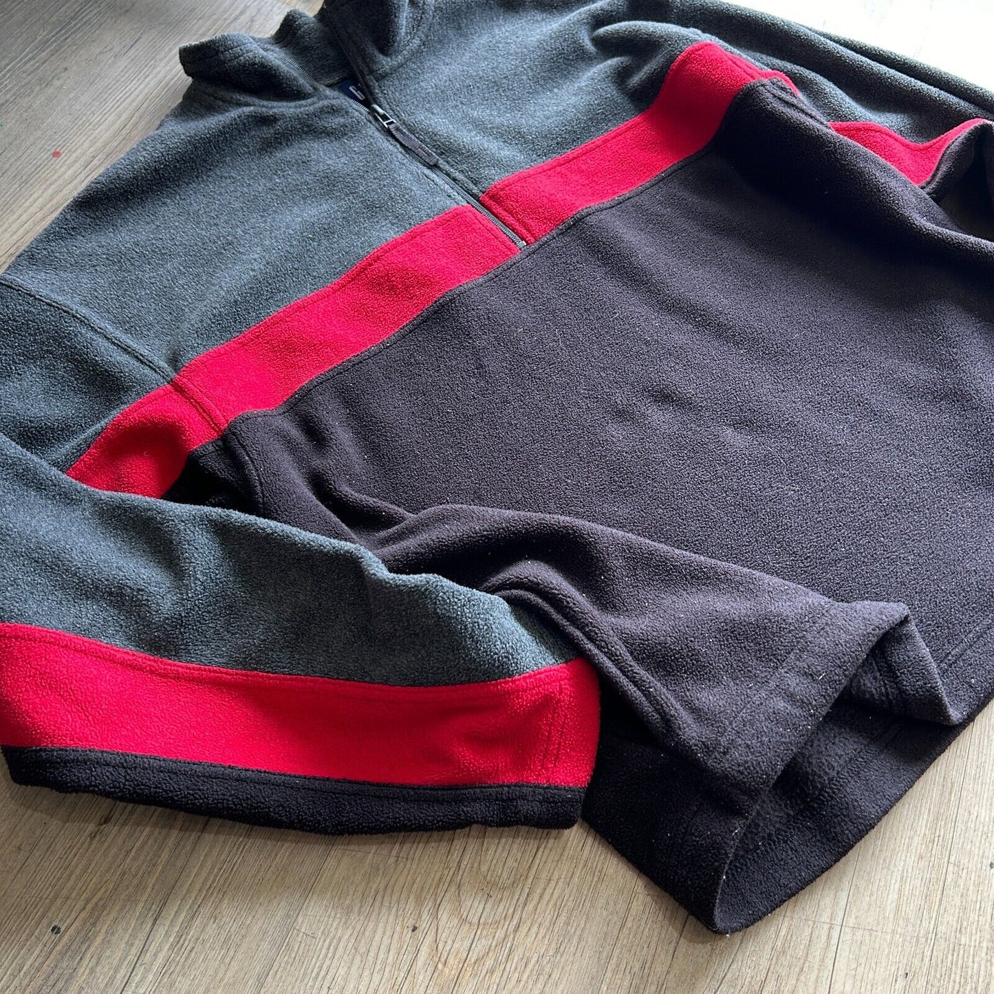 VINTAGE | GAP 1/4 Zip Striped Fleece Sweater sz L