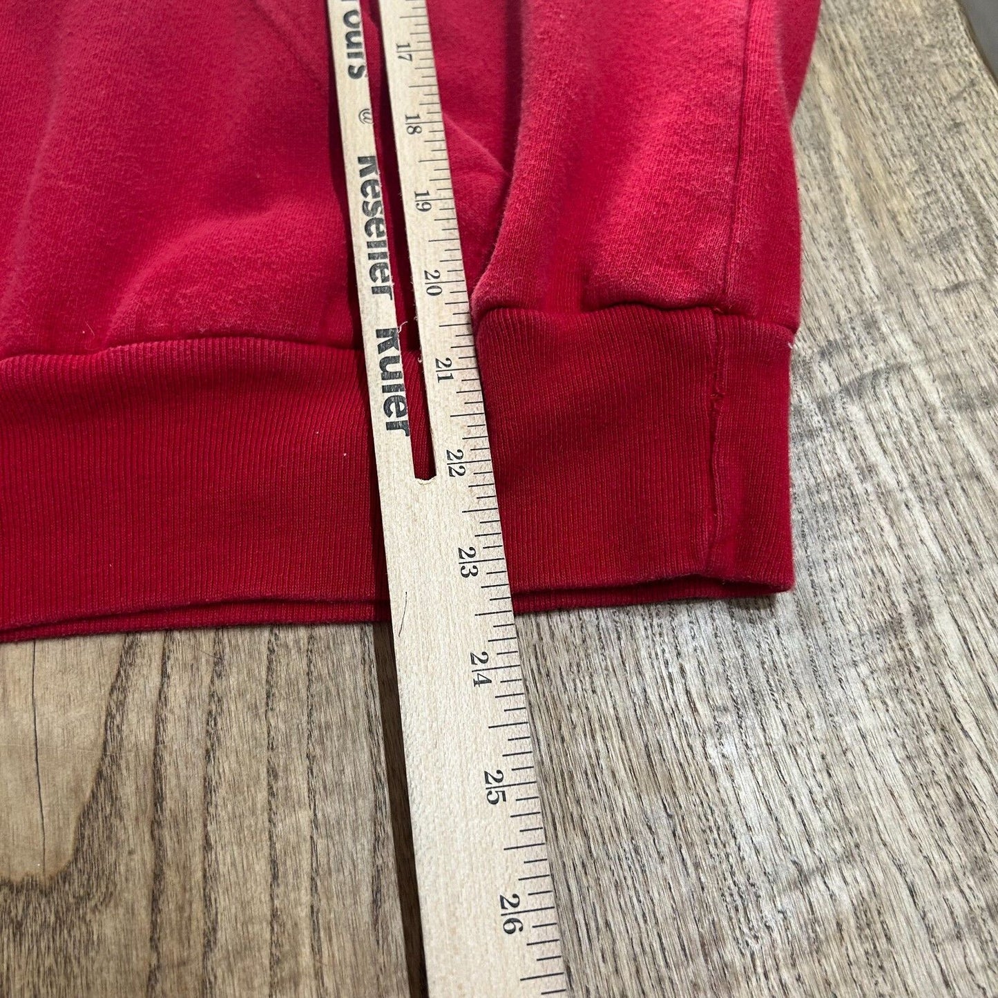 VINTAGE 90s Lake George New York Life Guard Red Hoodie Sweater sz M Mens