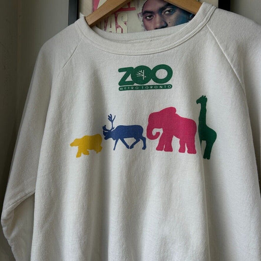 VINTAGE 90s | Metro Toronto Zoo Animals Crewneck Sweater sz S