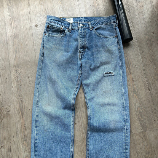 VINTAGE | LEVI'S 505 Faded Blue Denim Jeans Pants sz W33 L29