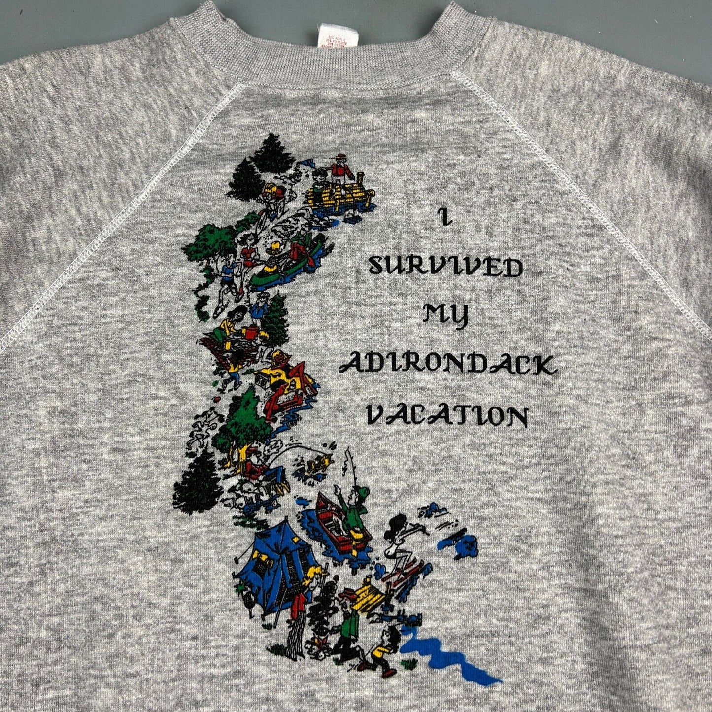 VINTAGE 80s | I Survived My Adirondack Vacation Crewneck Sweater sz M Adult