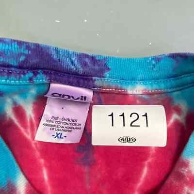 VINTAGE Tye Dye Spiral Multicolor Blank T-Shirt sz XL Adult