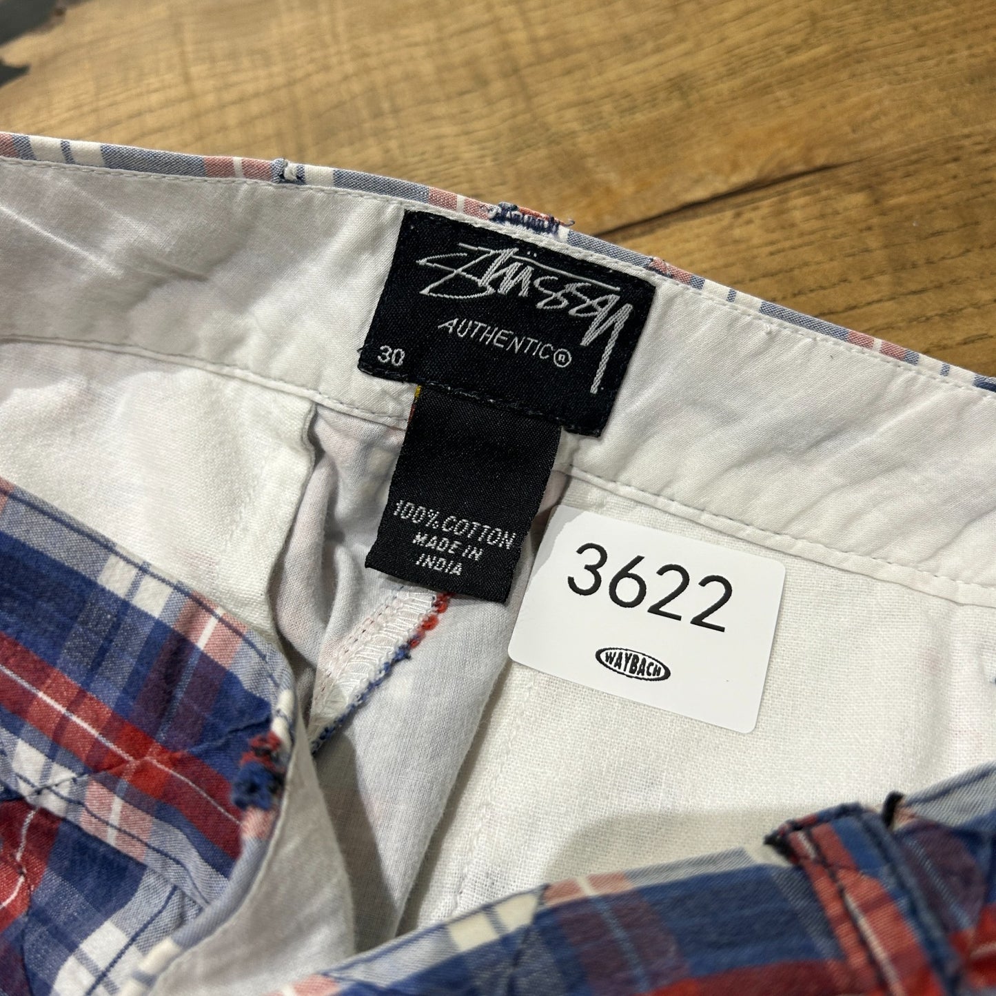 VINTAGE | Stussy Madras Plaid Shorts sz W30