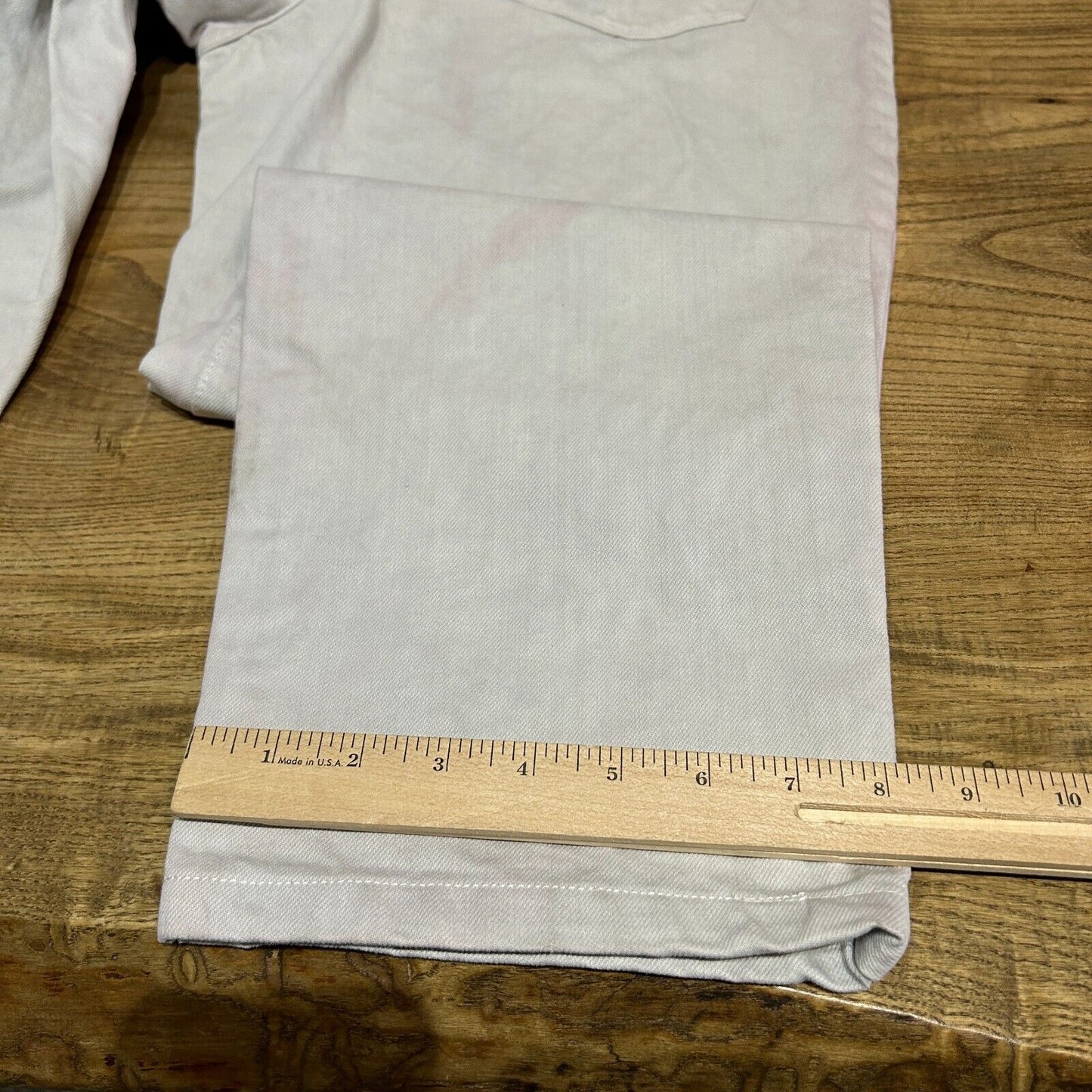 STUSSY Big OL Jean Baggy White w Pink Bleed Pants sz W32 L30