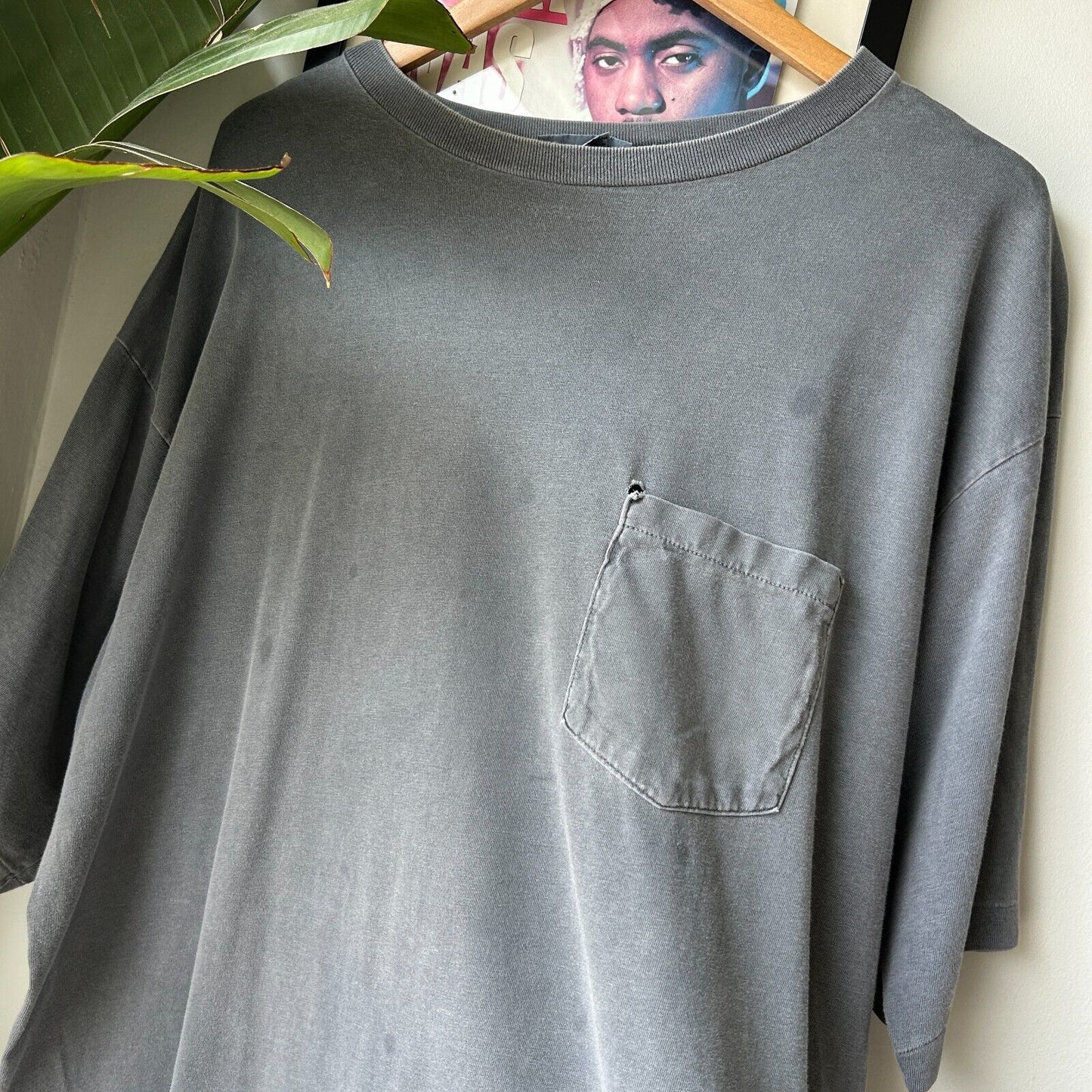VINTAGE 90s | Banana Republic Over Dyed Faded Charcoal T-Shirt sz L-XL