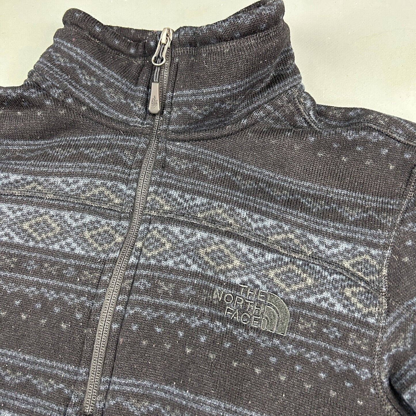 VINTAGE The North Face 1/4 Zip All Over Print Fleece Sweater sz Small Adult