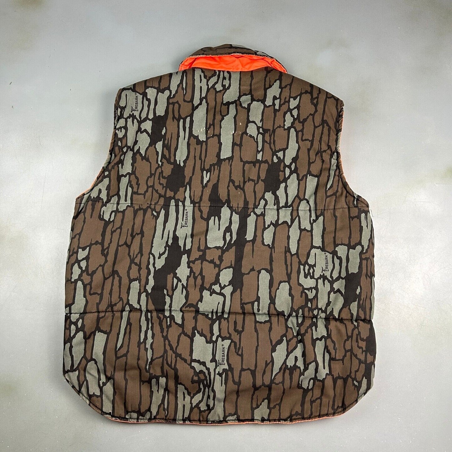 VINTAGE 90s Winchester TreeBark Camo Reversible Vest Jacket sz Medium Adult