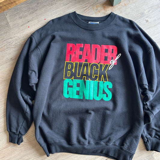 VINTAGE 90s | Reader Of Black Genius Crew Sweater sz L