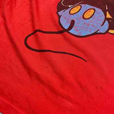 VINTAGE 90s Cute Lil Mickey Mouse Red T-Shirt sz Large Adult MadeinUSA