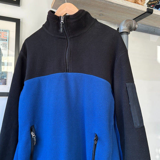 VINTAGE | GAP 1/4 Zip Collard Color Block Fleece Sweater sz XL