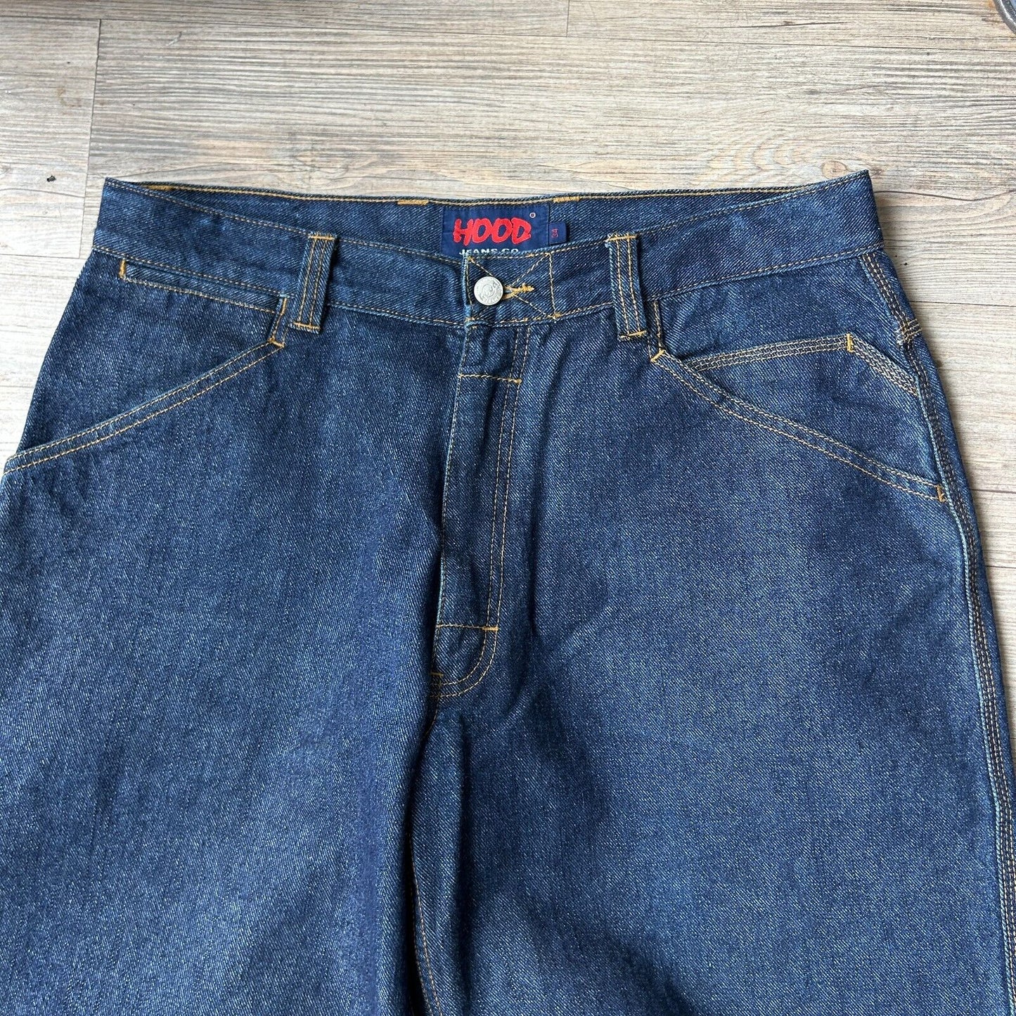 VINTAGE | Hood Jeans Co Contrast Stitch Dark Wash Denim Pants sz W36 L34
