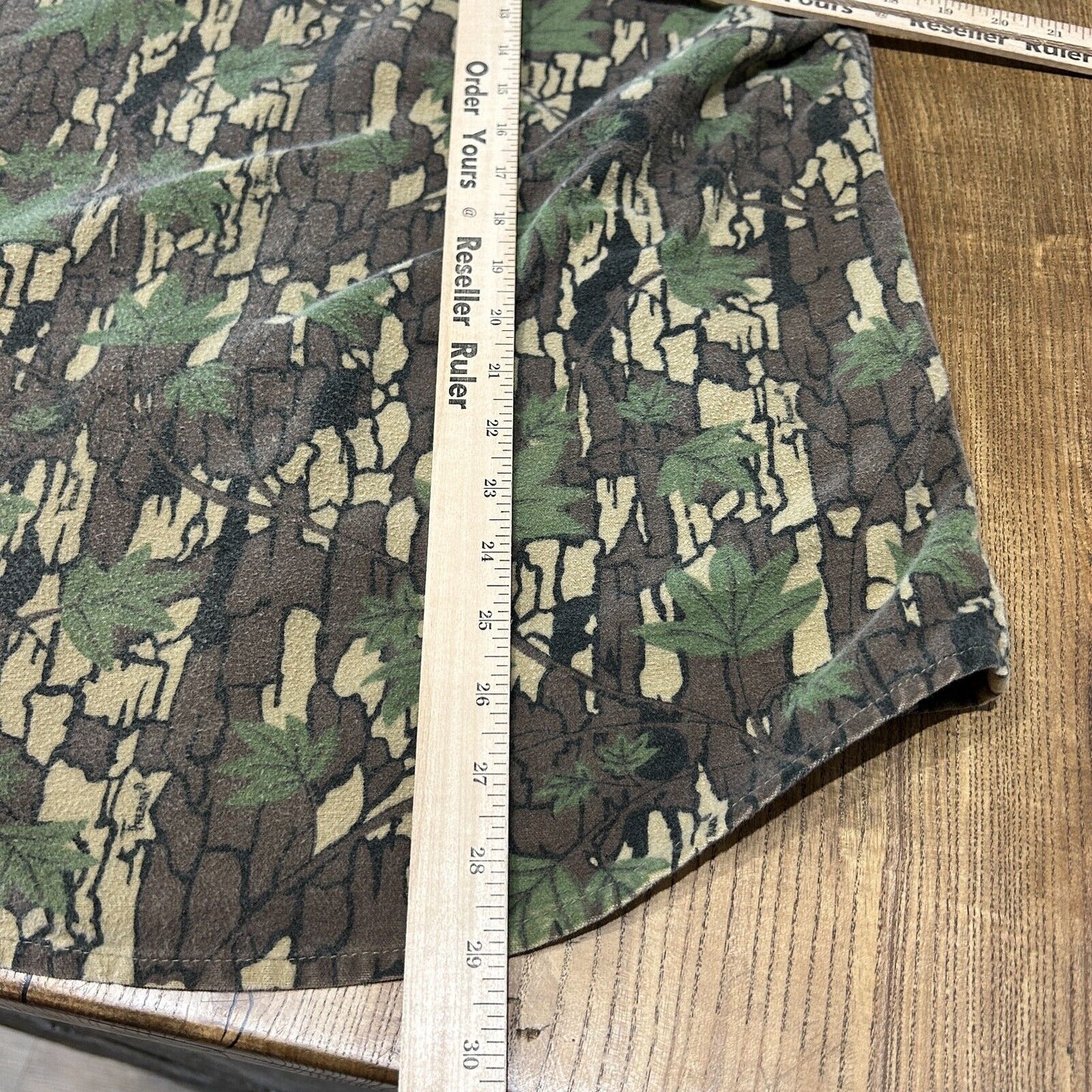 VINTAGE 90s | Deerskin Tree Bark Camo Button Down Chamois Cloth Shirt sz M