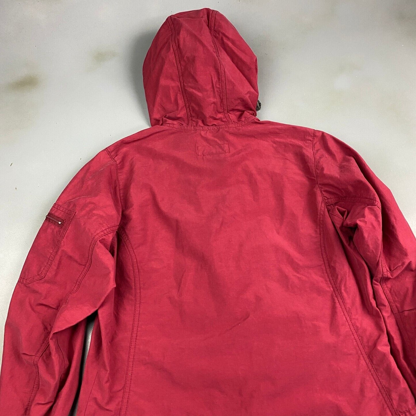 VINTAGE 90s Columbia Red Cotton Blend Tech Windbreaker Jacket sz Small Adult