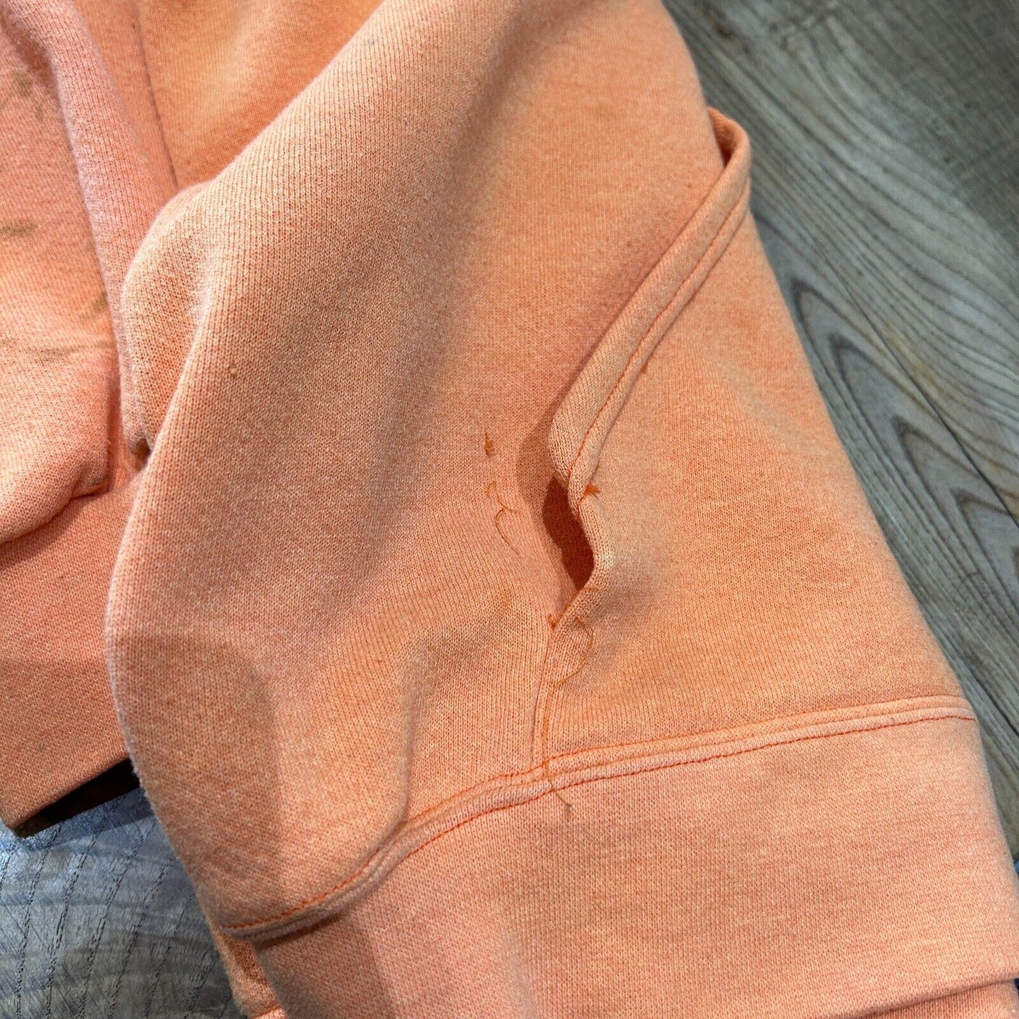 VINTAGE 90s | Sun Faded Orange Blank Lee Zip Up Hoodie Sweater sz XL