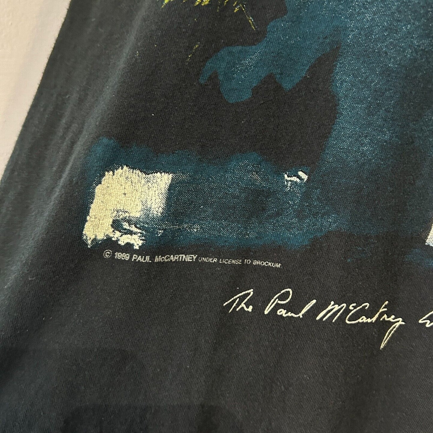 VINTAGE 1989 | Paul McCartney World Tour Black Band T-Shirt sz L Adult