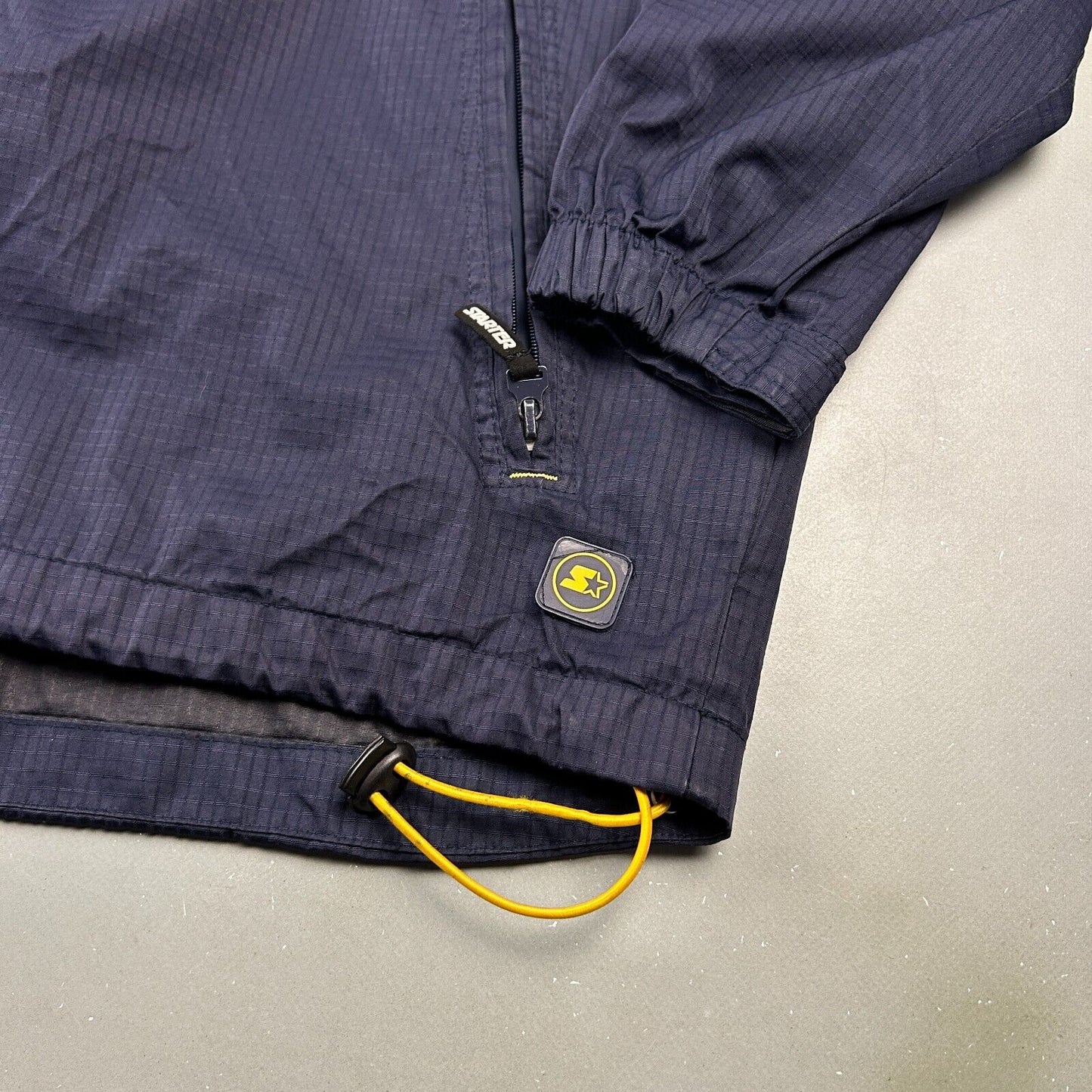 VINTAGE 90s | STARTER Ripstop 1/2 Zip Anorak Jersey Lined Jacket sz L Adult