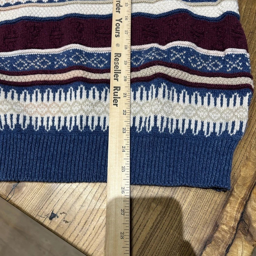 VINTAGE 90s | John Henry Cotton 3D Coogie Knit Sweater sz L