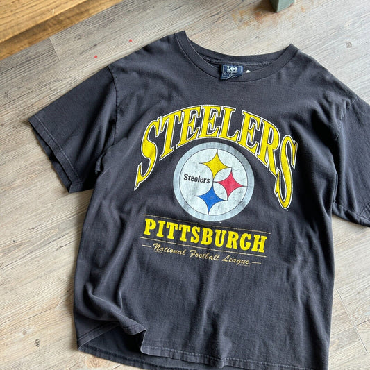 VINTAGE 90s | Pittsburgh Steelers Big Logo NFL Football T-Shirt sz XL