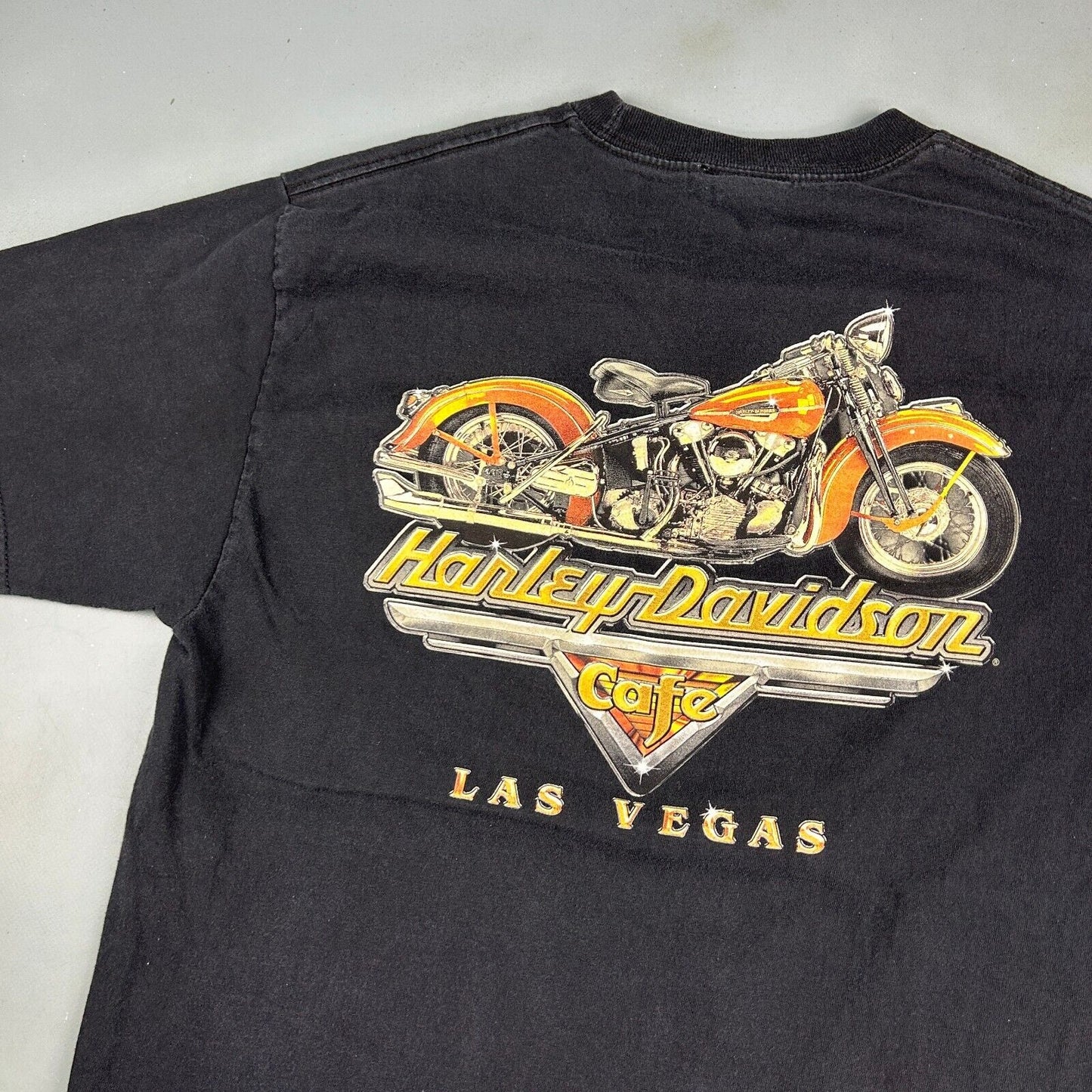 VINTAGE Harley Davidson Cafe Las Vegas Black Biker T-Shirt sz Medium Adult