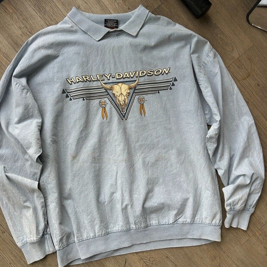 VINTAGE 90s | Harley Davidson Workman Polo Crew Shirt sz XL