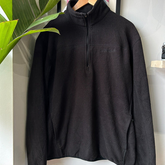 VINTAGE | Timberland Black 1/4 Zip Fleece Sweater sz L Adult