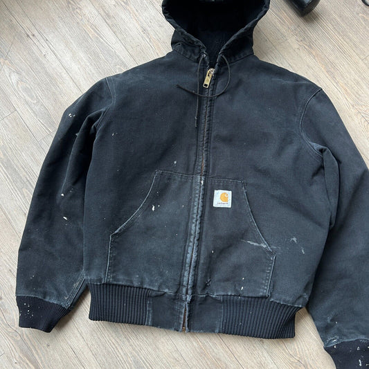 VINTAGE | Carhartt Black Hooded Active Jacket sz S/M