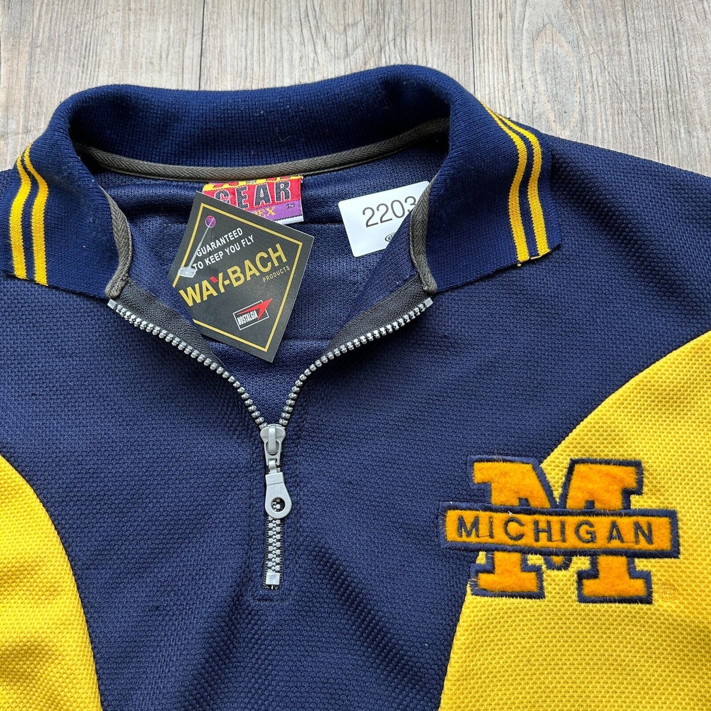 VINTAGE 90s | Michigan Wolverines 1/4 Zip Jersey Rugby Polo Shirt sz XXL Adult