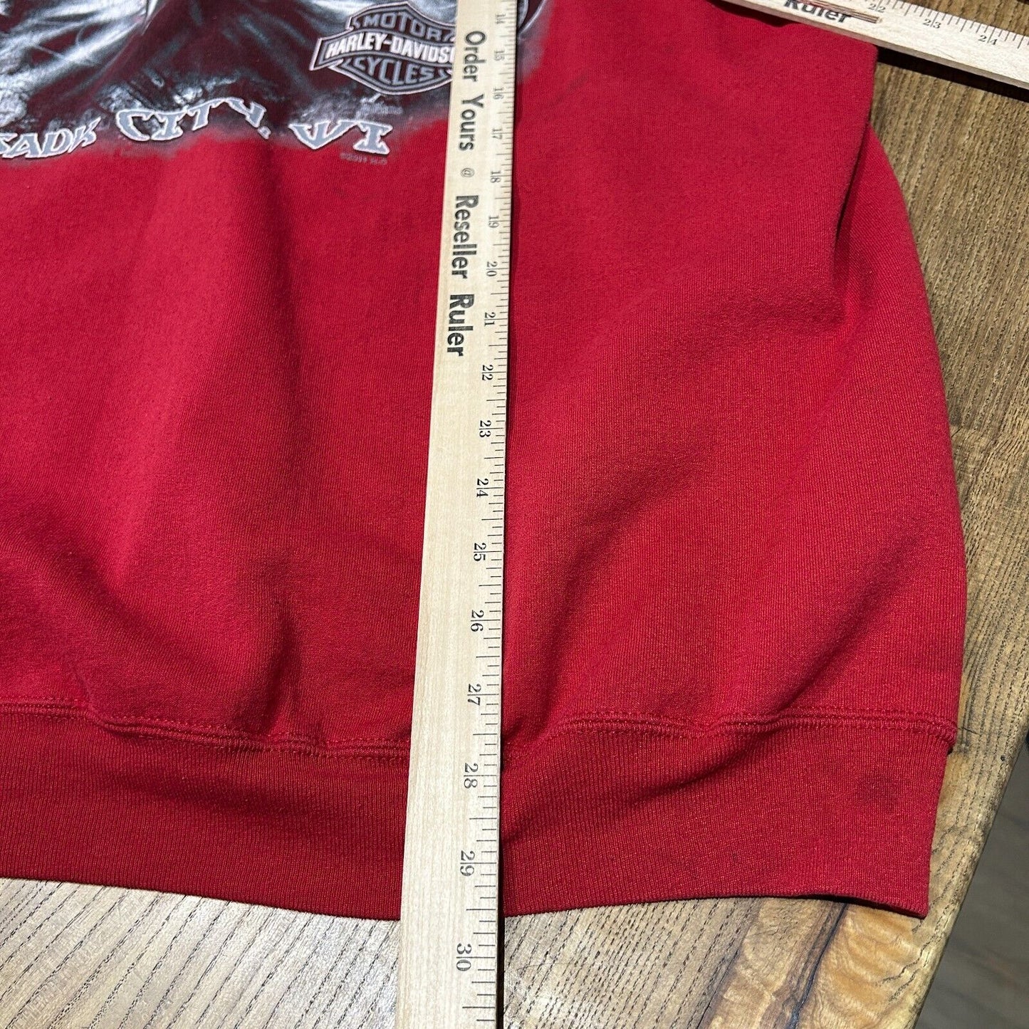 VINTAGE | Harley Davidson Biker Red Crewneck Sweater sz XL Adult