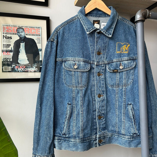 VINTAGE | MTV Lee Western Denim Jean Trucker Jacket sz 46R L