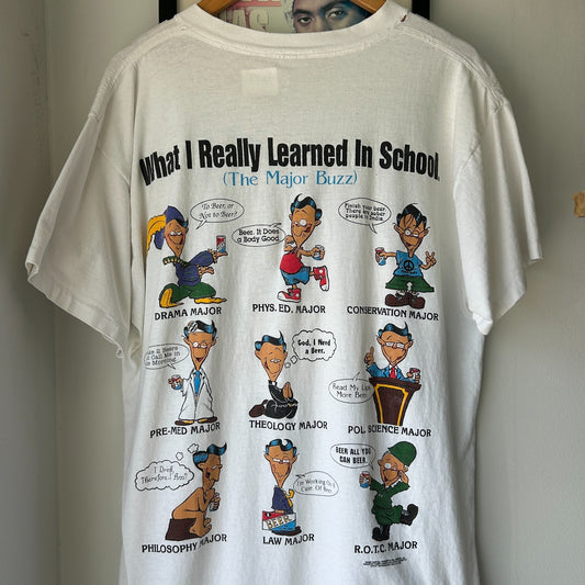 VINTAGE 90s | What I Really Learned In School Thrashed T-shirt sz L