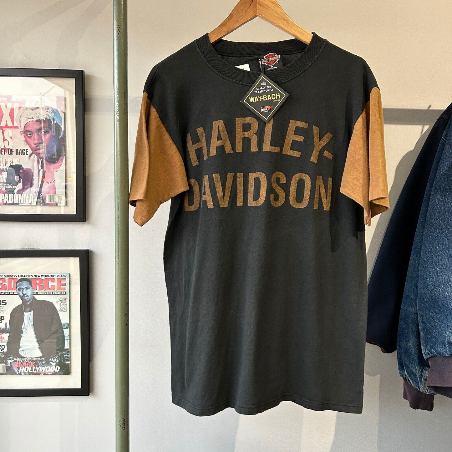 VINTAGE 90s | HARLEY DAVIDSON Two Tone Lebanon Biker T-Shirt sz M Adult