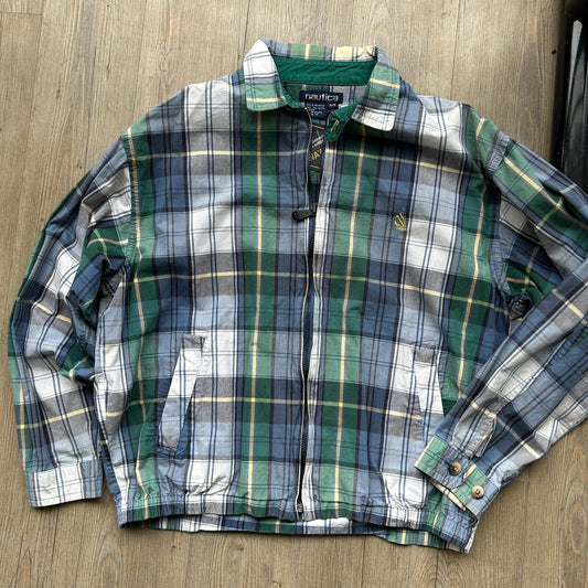 VINTAGE | Nautica Pastel Plaid Harrington Jacket sz M Adult