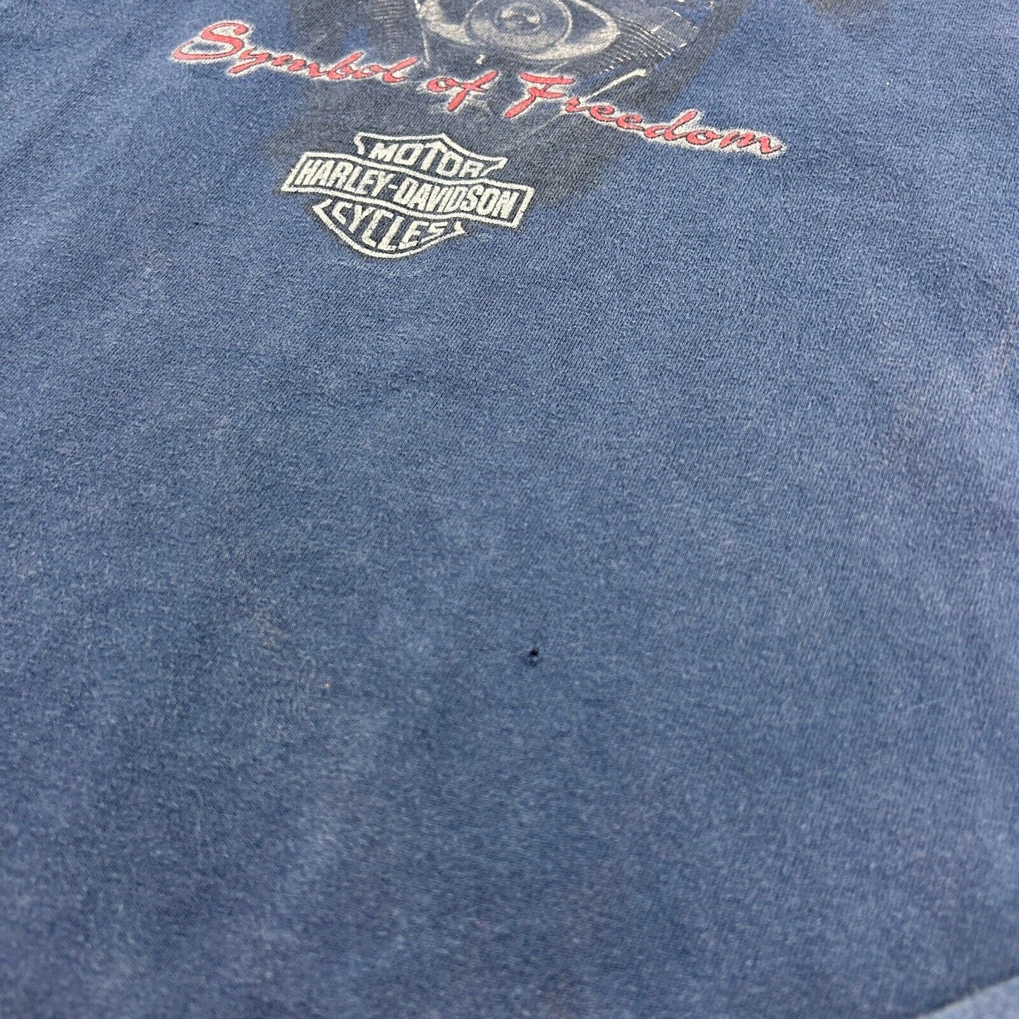 VINTAGE | HARLEY DAVIDSON Motor Cycles Tomahawk Biker Navy T-Shirt sz L Adult