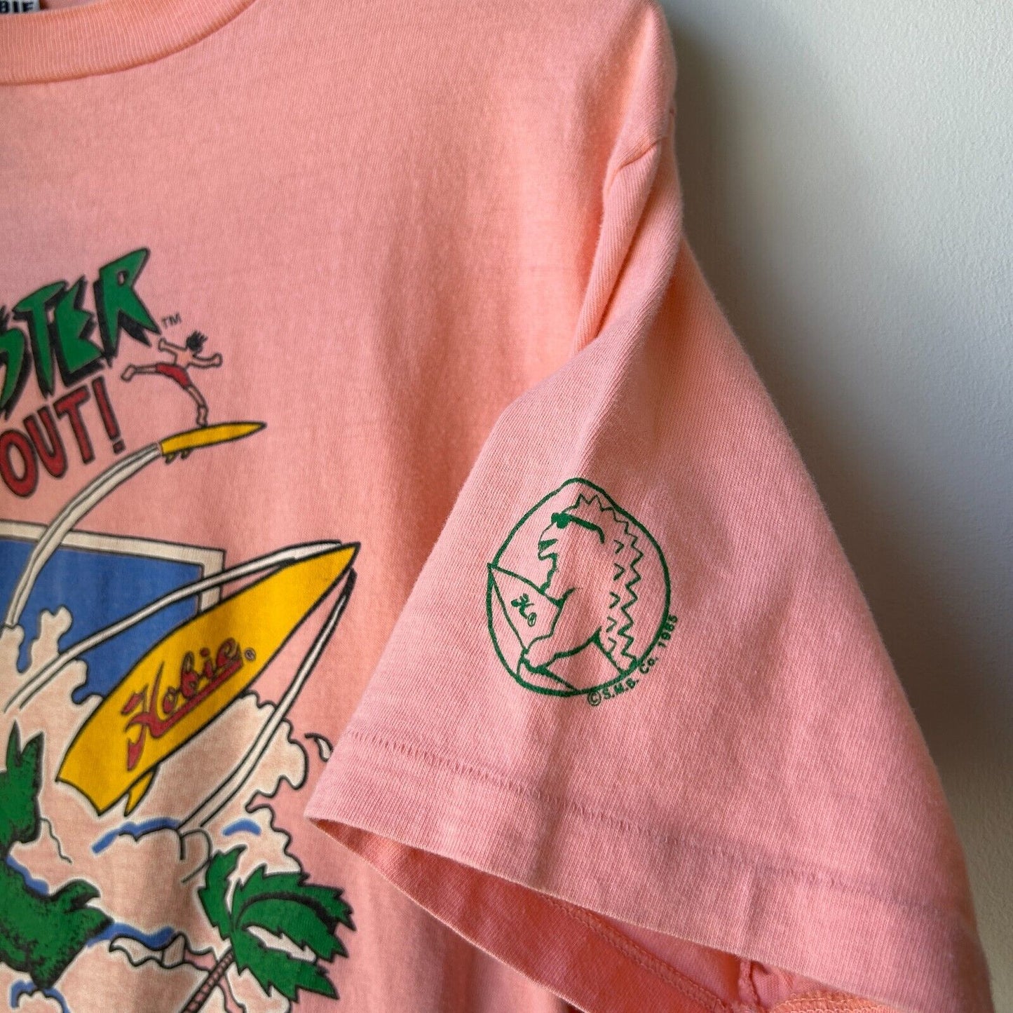 VINTAGE 80s | Hobie Surf Monster Balls Out T-Shirt sz M Adult