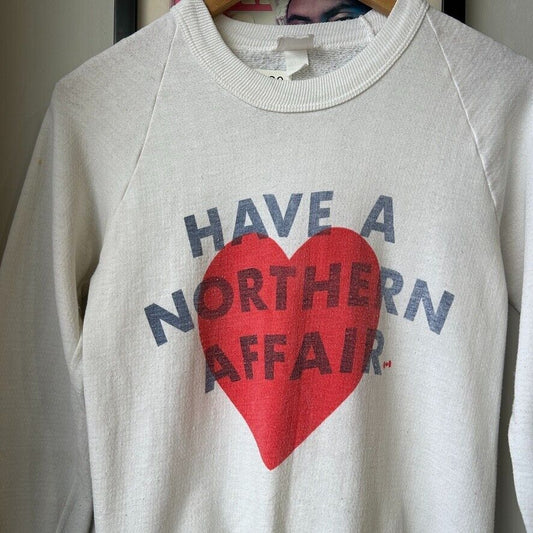 VINTAGE 70s 80s | Have A Northern Affair Crewneck Sweater sz XS