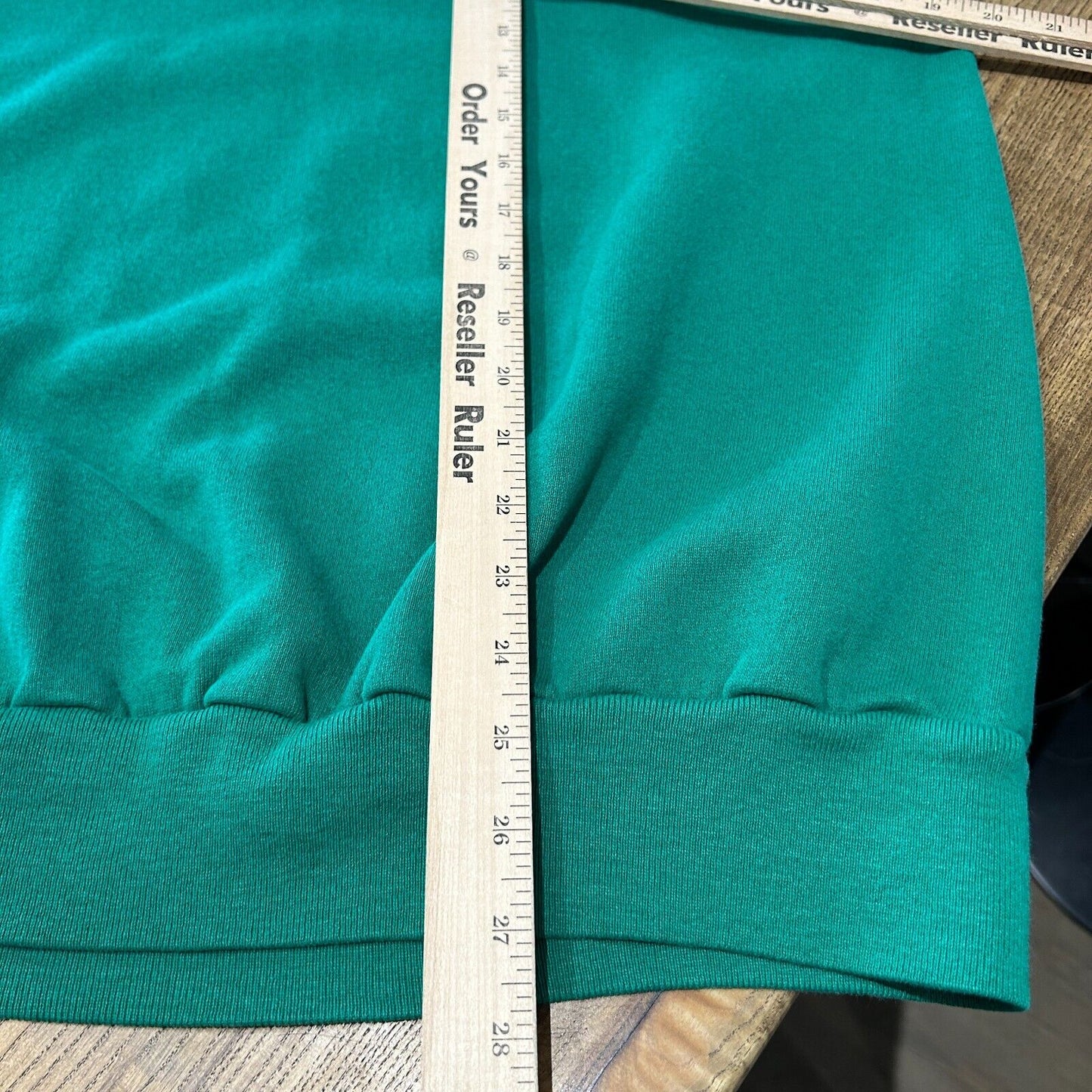 VINTAGE 80s | BLANK Green Raglan Cut Crewneck Sweater sz L Adult