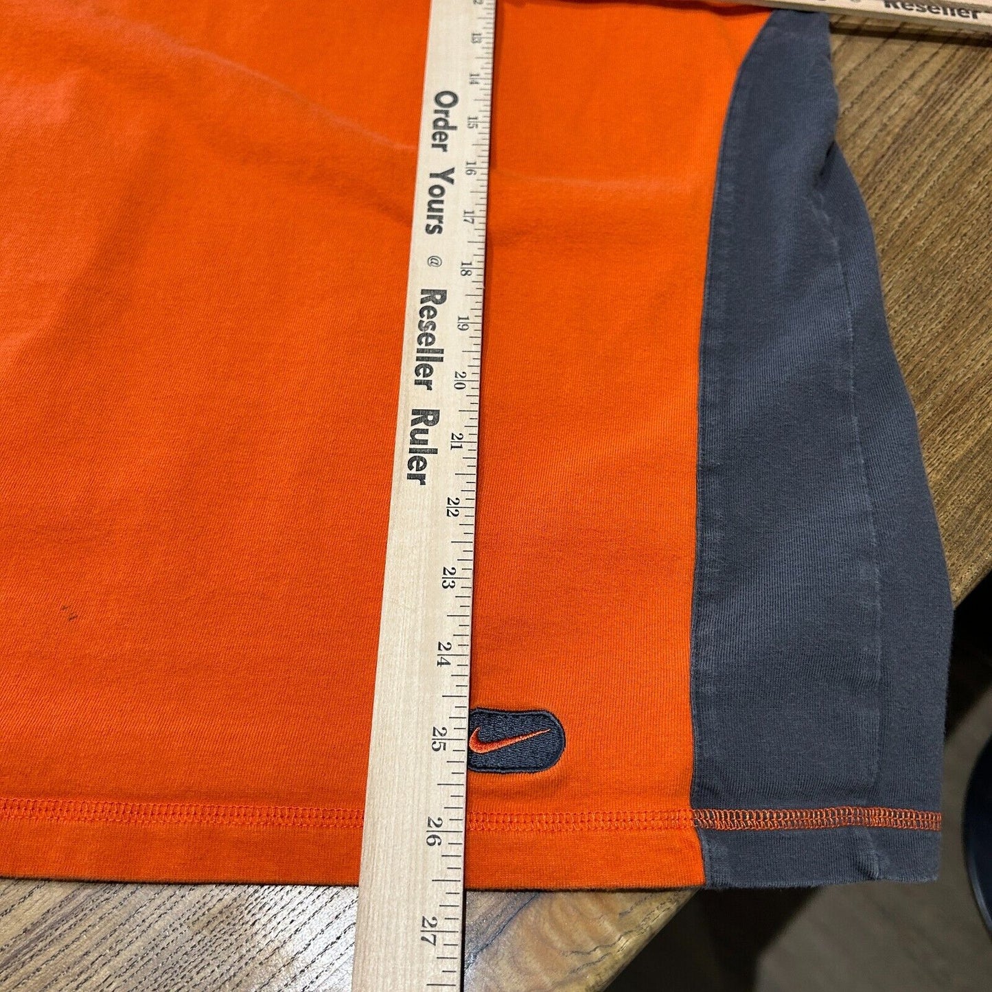 VINTAGE | NIKE Mini Swoosh Tech Orange Polo Shirt sz L Adult