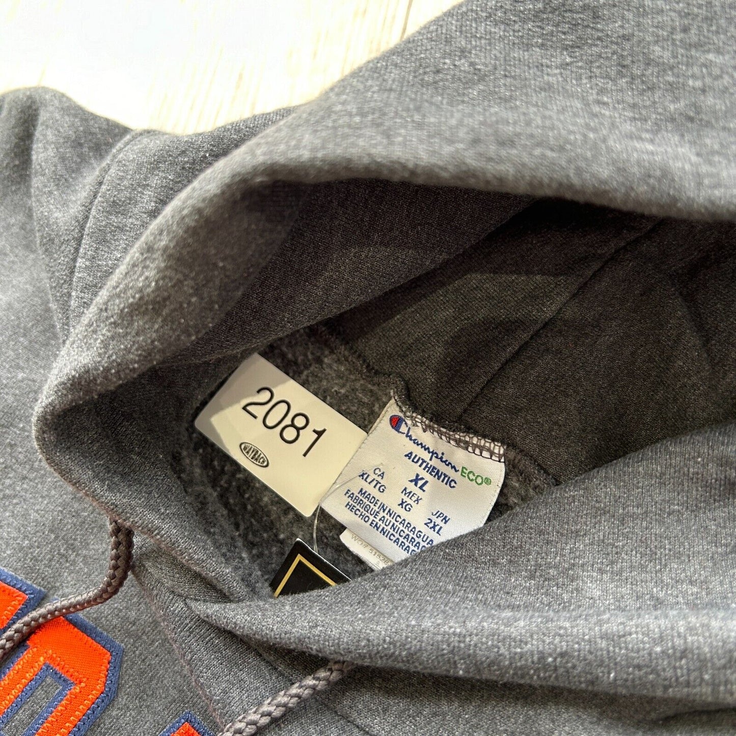 VINTAGE | SYRACUSE Dark Grey Champion Hoodie Sweater sz XL Adult