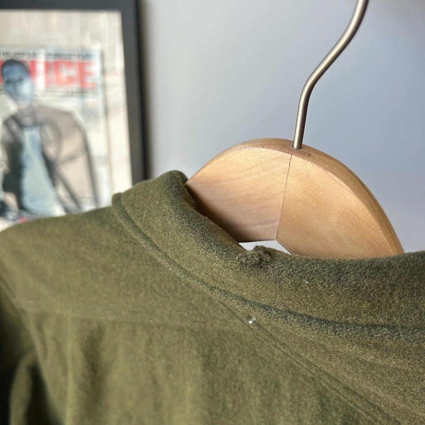 VINTAGE 60s 70s | U.S Army Military Fatigue Wool Button Down Shirt sz M Adult