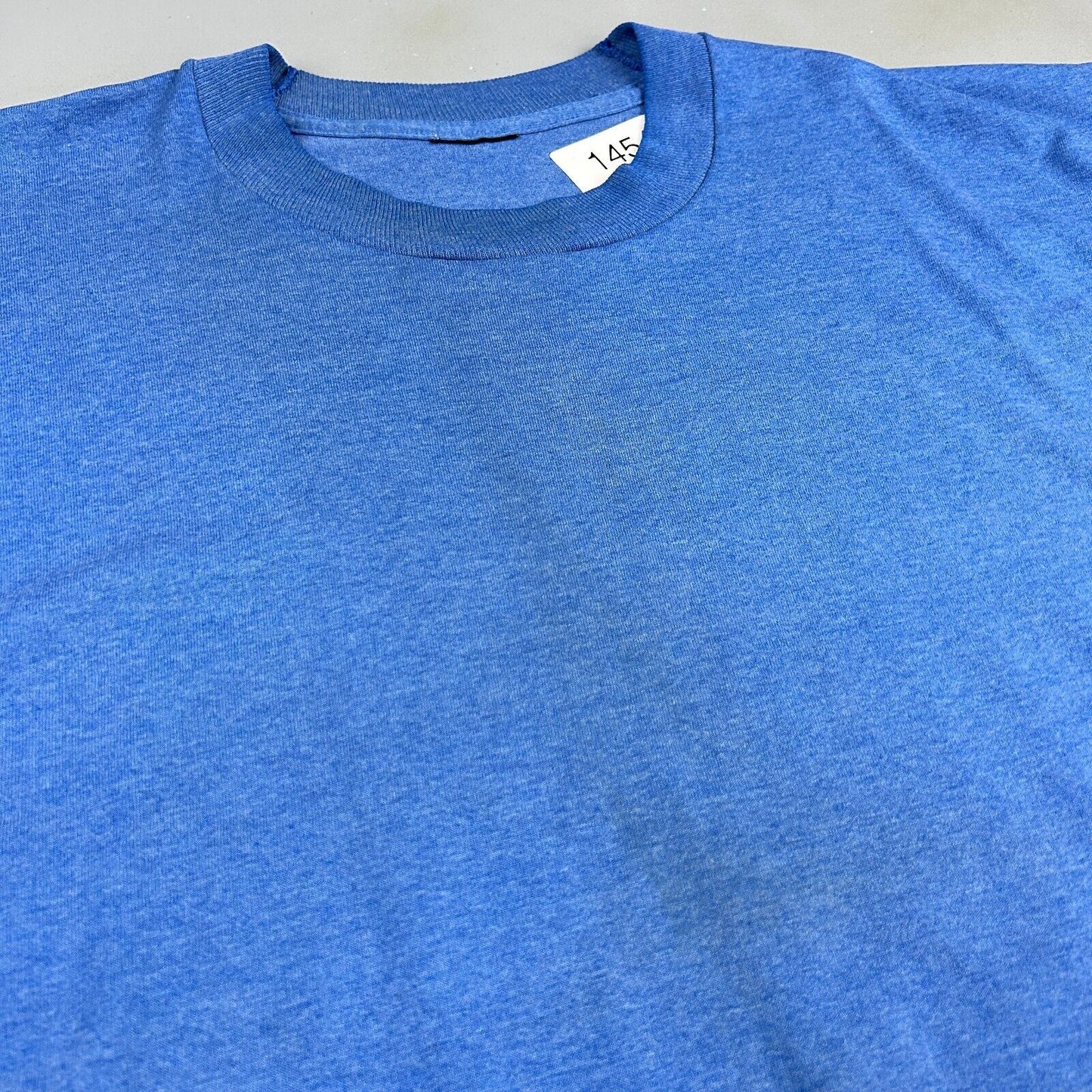 VINTAGE 90s Blank Blue Single Stitch T-Shirt sz Large Adult
