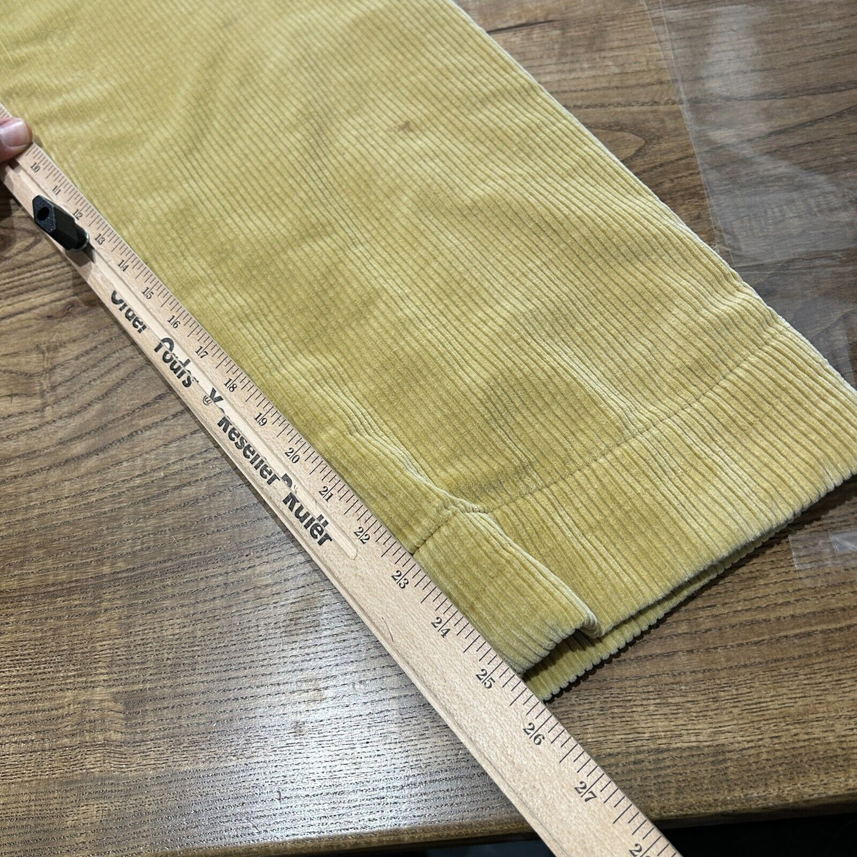 VINTAGE 80s | Light Yellow Jumbo Corduroy Trouser Pants sz W27 L26
